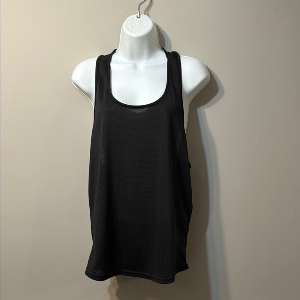 Black Relaxed Tank Top with Wide Straps